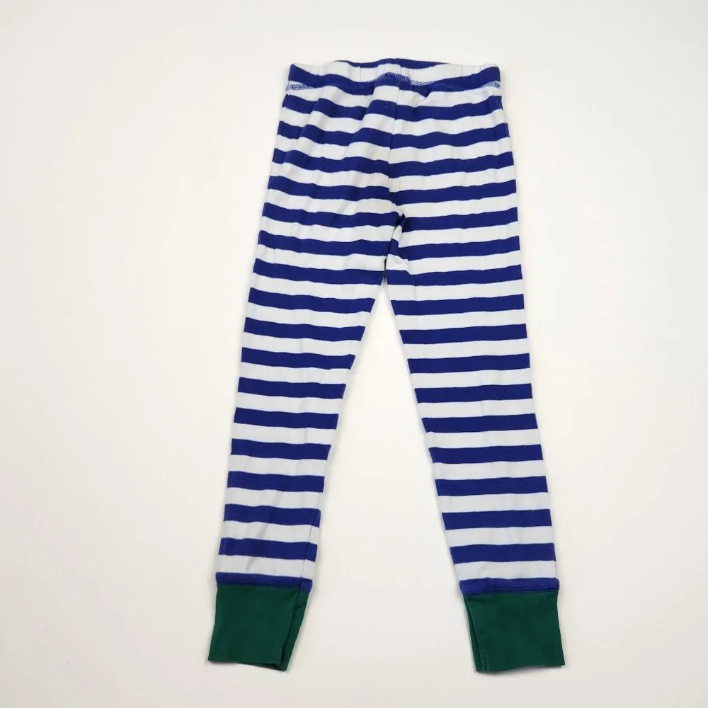 Mini Boden Blue White Striped Snug Long John Pajama Pants sz 8